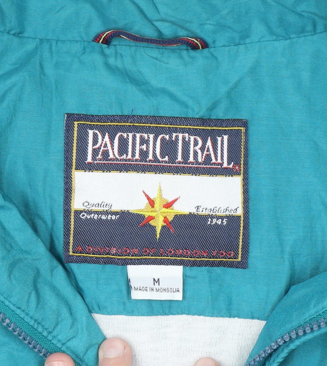 Pacific Trail Men's Blue M Windbreaker Jacket Pockets Lined Retro Style