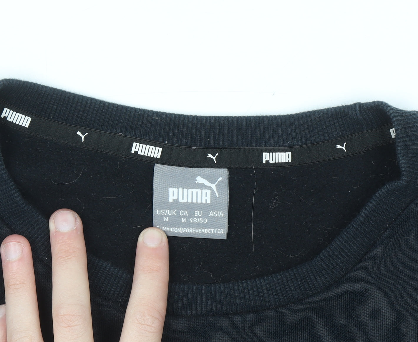 Puma Men Black M Crew Neck Pullover Sweatshirt Regular Fit