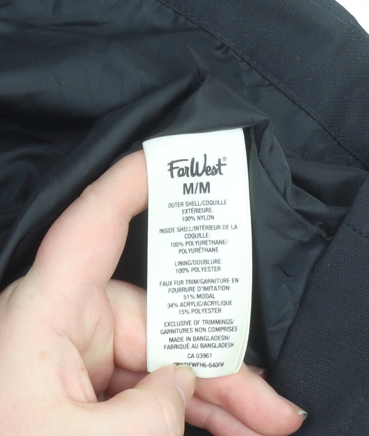 FarWest Women's Black Long Waterproof Parka Coat Size M