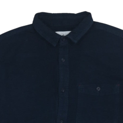 Quiksilver Men's Blue Cotton Short Sleeve Button-Up Shirt M
