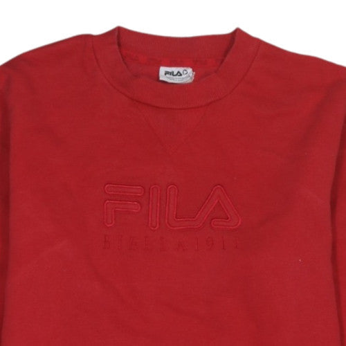 Fila Mens Red Crew Neck Pullover Sweatshirt Size L