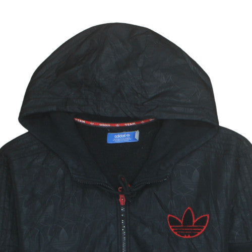 Adidas Mens Black L Hooded Full Zip Sports Jacket