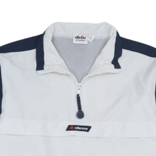 Ellesse Juniors Boys White XL Anorak Jacket 1/4 Zip Sports Top
