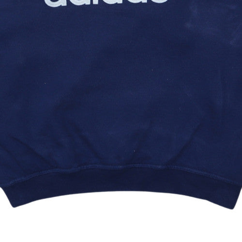 Adidas Men's Blue Crew Neck Sweatshirt Large Logo Classic Fit