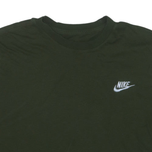 Nike Men's Green Cotton Crew Neck Short Sleeve T-Shirt M