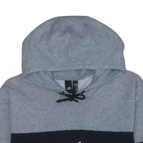 Adidas Men's Grey Black Pullover Hoodie Regular Fit Size M