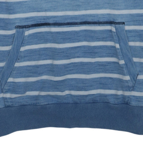 Tommy Hilfiger Men’s Blue Striped Pullover Hoodie XL Vintage Fit