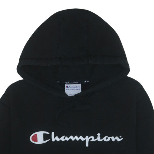 Champion Men’s Black Pullover Hoodie L Logo Fleece Sweatshirt