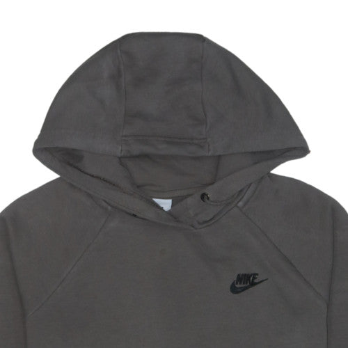 Nike Men’s Grey Pullover Hoodie Size M Fleece Logo Sweatshirt