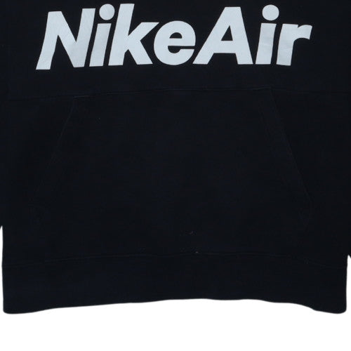 Nike Womens Black Large Pullover Hoodie with Logo Print