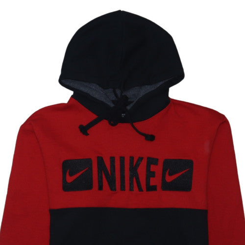 Nike Men's Red & Black Pullover Hoodie M Fleece Logo Sportswear
