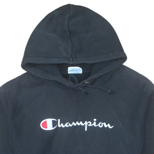 Champion Men's Black Embroidered Logo Pullover Hoodie Size M