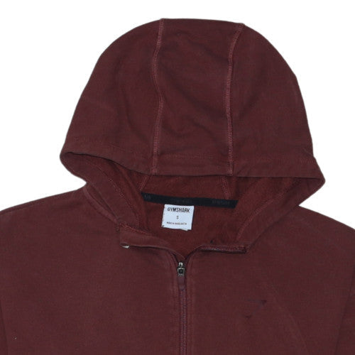 Gymshark Women's Brown Full Zip Hoodie S Cotton Blend