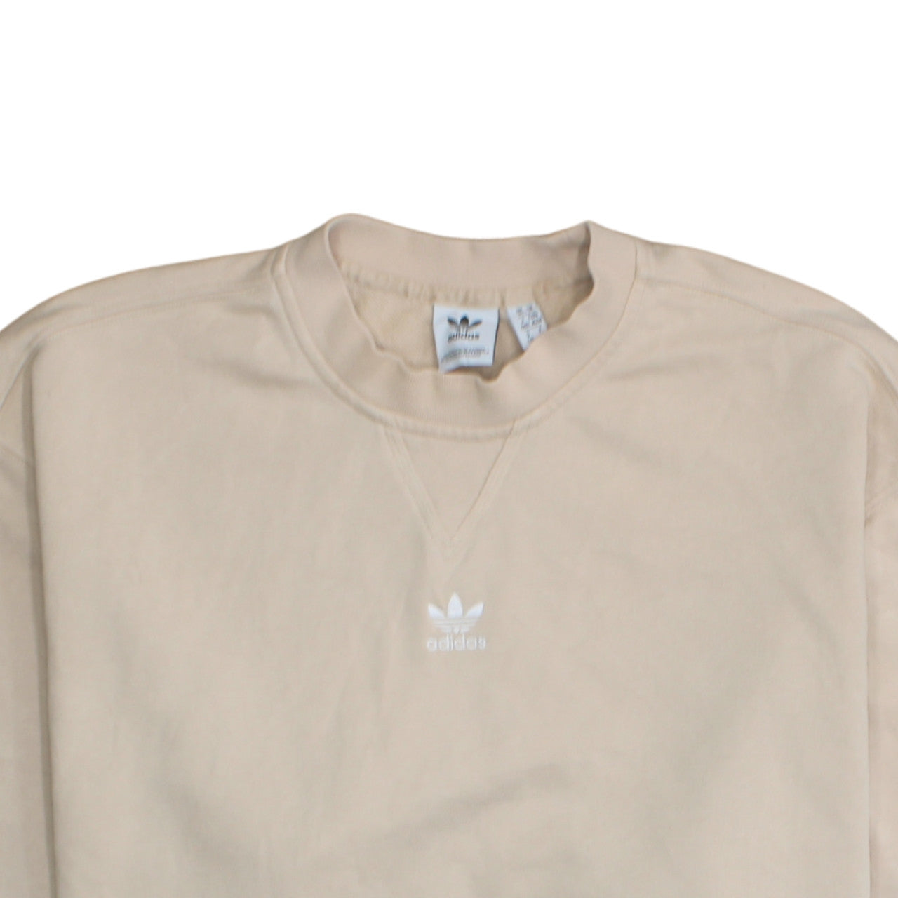 Adidas Women Beige Crew Neck Pullover Sweatshirt UK 14