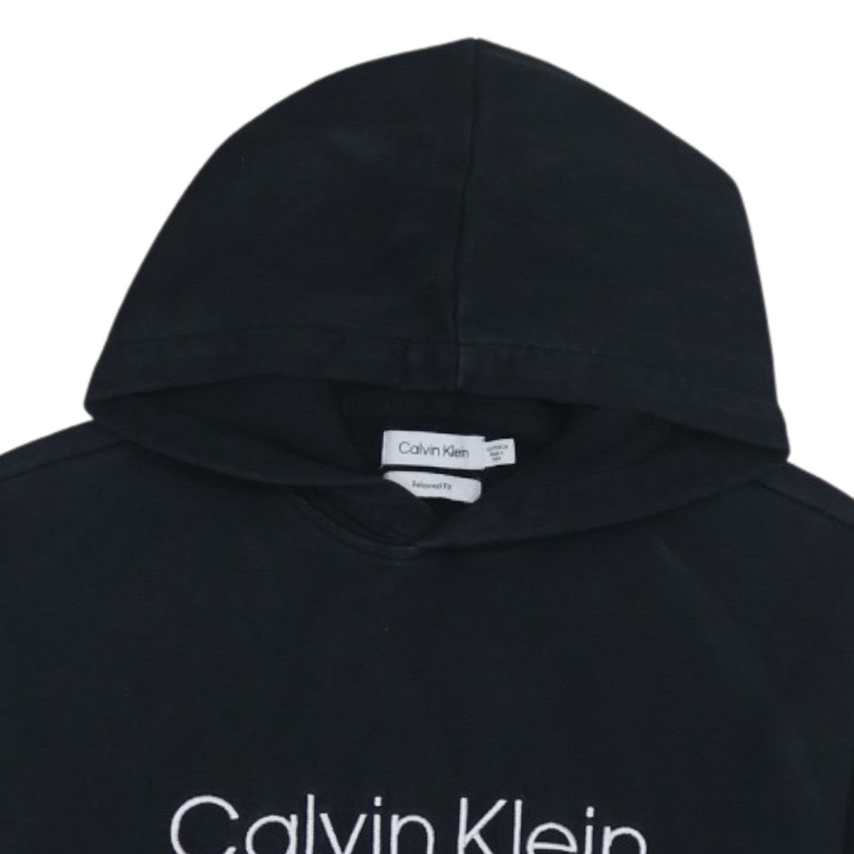 Calvin Klein Womens Black Relaxed Fit Cotton Pullover Hoodie XS