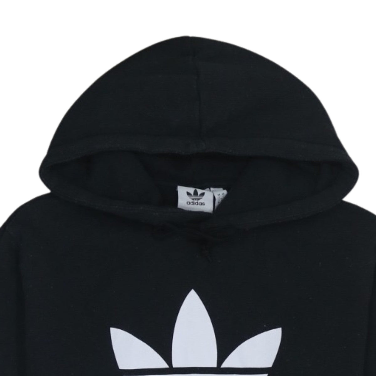 Adidas Womens Black Small Pullover Hoodie with Logo Print