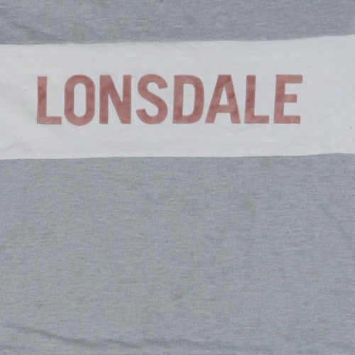 Lonsdale Womens Grey Logo Sweatshirt Size 14 Cotton Blend