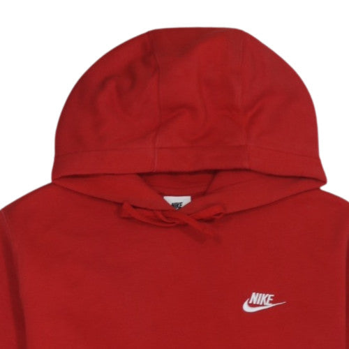 Nike Womens Red Pullover Hoodie Small Fleece Lined Casual Sweatshirt