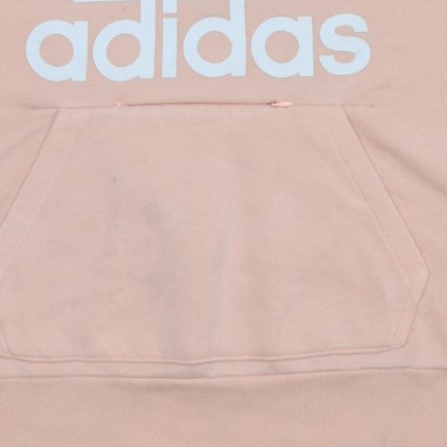 Adidas Womens Pink Pullover Hoodie Size L Cotton Blend Logo