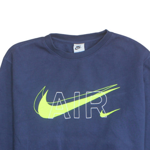 Nike Men's Blue Crew Neck Pullover Logo Sweatshirt Size L