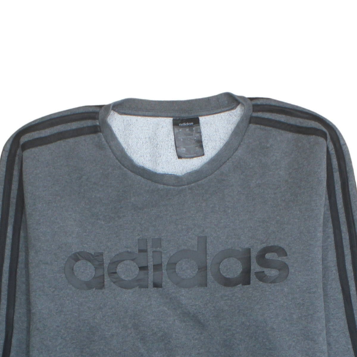 Adidas Mens Grey Logo Crew Neck Sweatshirt Size L Pullover
