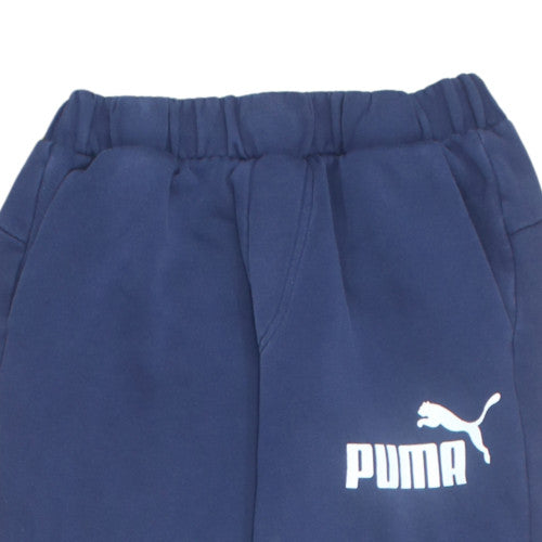 Puma Men Blue Small Fleece Sweatpants Regular Fit Tapered