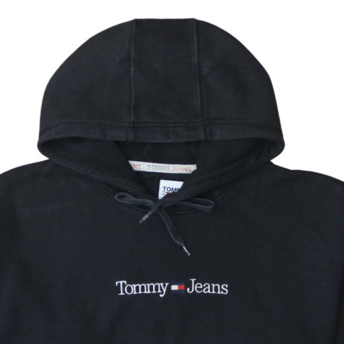 Tommy Jeans Men's Black XL Pullover Fleece Hoodie