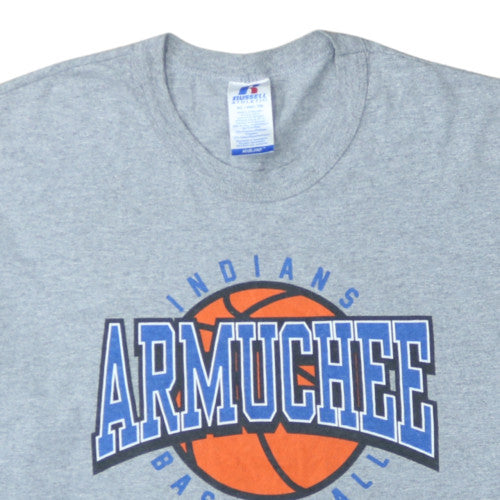 Russell Athletic Mens Grey XL Basketball Graphic T-Shirt