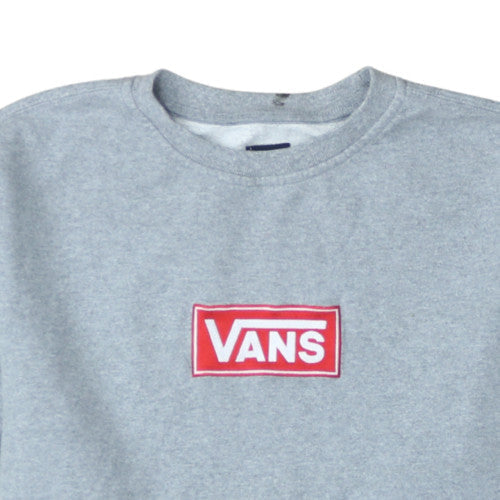 Vans Men's Grey Logo Pullover Sweatshirt Medium Regular Fit