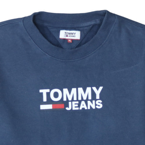 Tommy Jeans Men's Blue XL Pullover Sweatshirt Crew Neck Logo