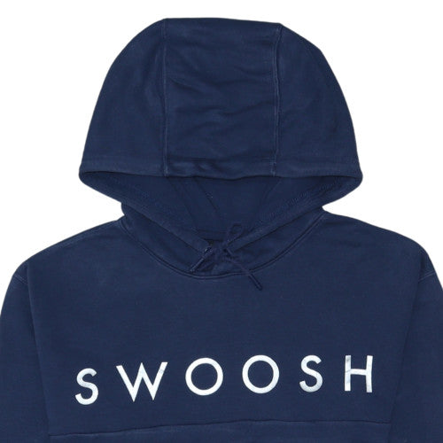 Nike Women's Navy Swoosh Pullover Hoodie Size Small Cotton Blend