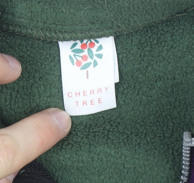 Cherry Tree Women's Green & Purple Fleece 1/2 Zip Active Jacket L