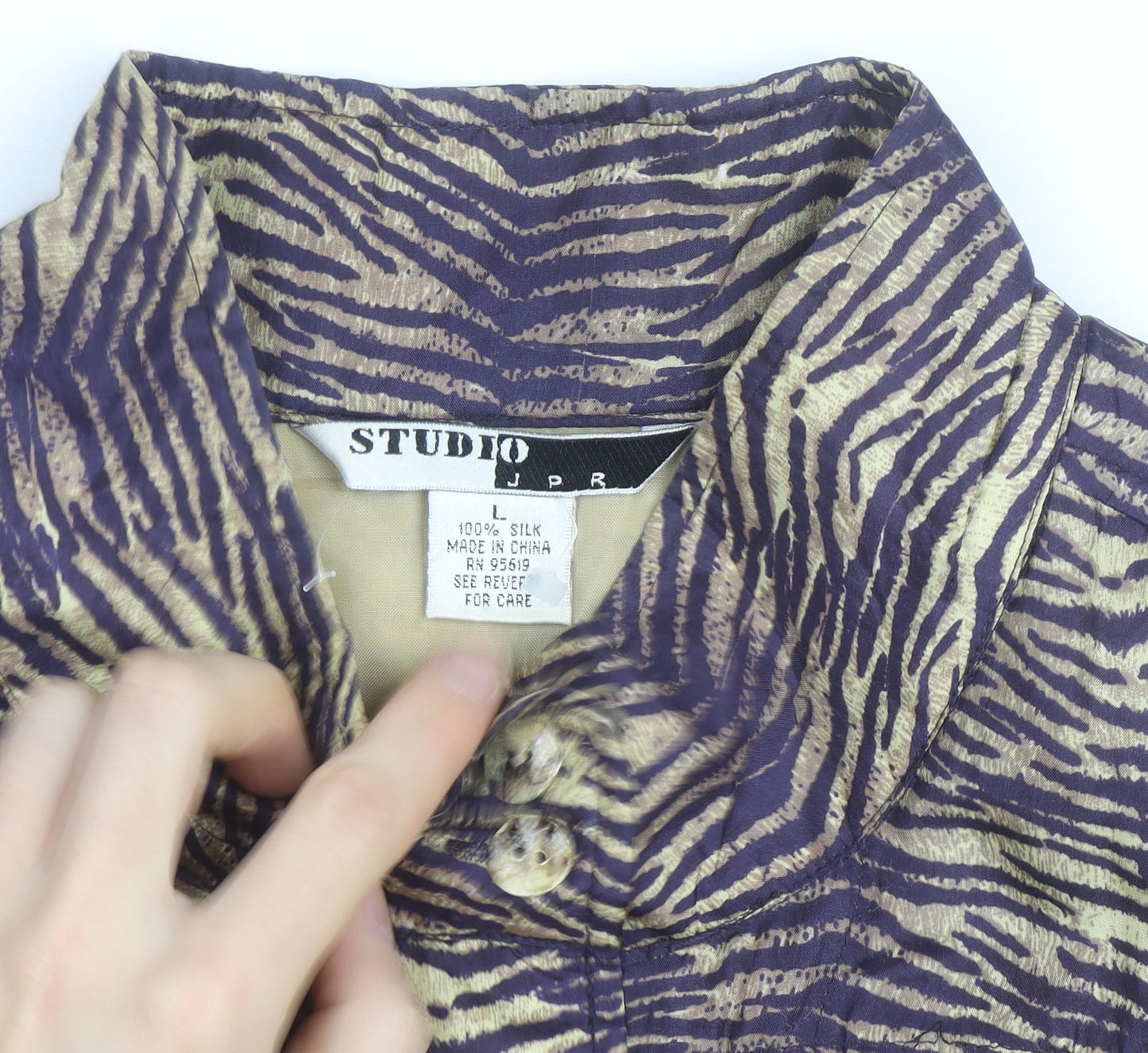 Studio JPR Women's Multicoloured Silk Animal Print Bomber Jacket L