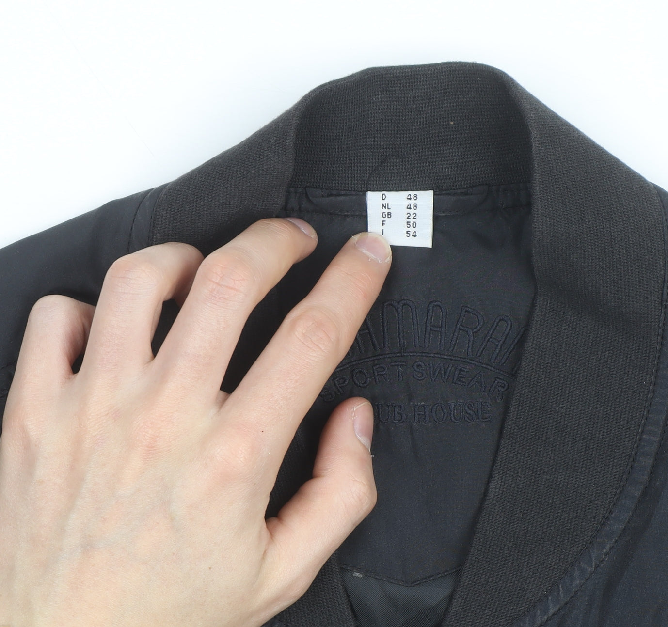 Catamaran Men's Black Silk Bomber Jacket L 42in Full Zip Casual
