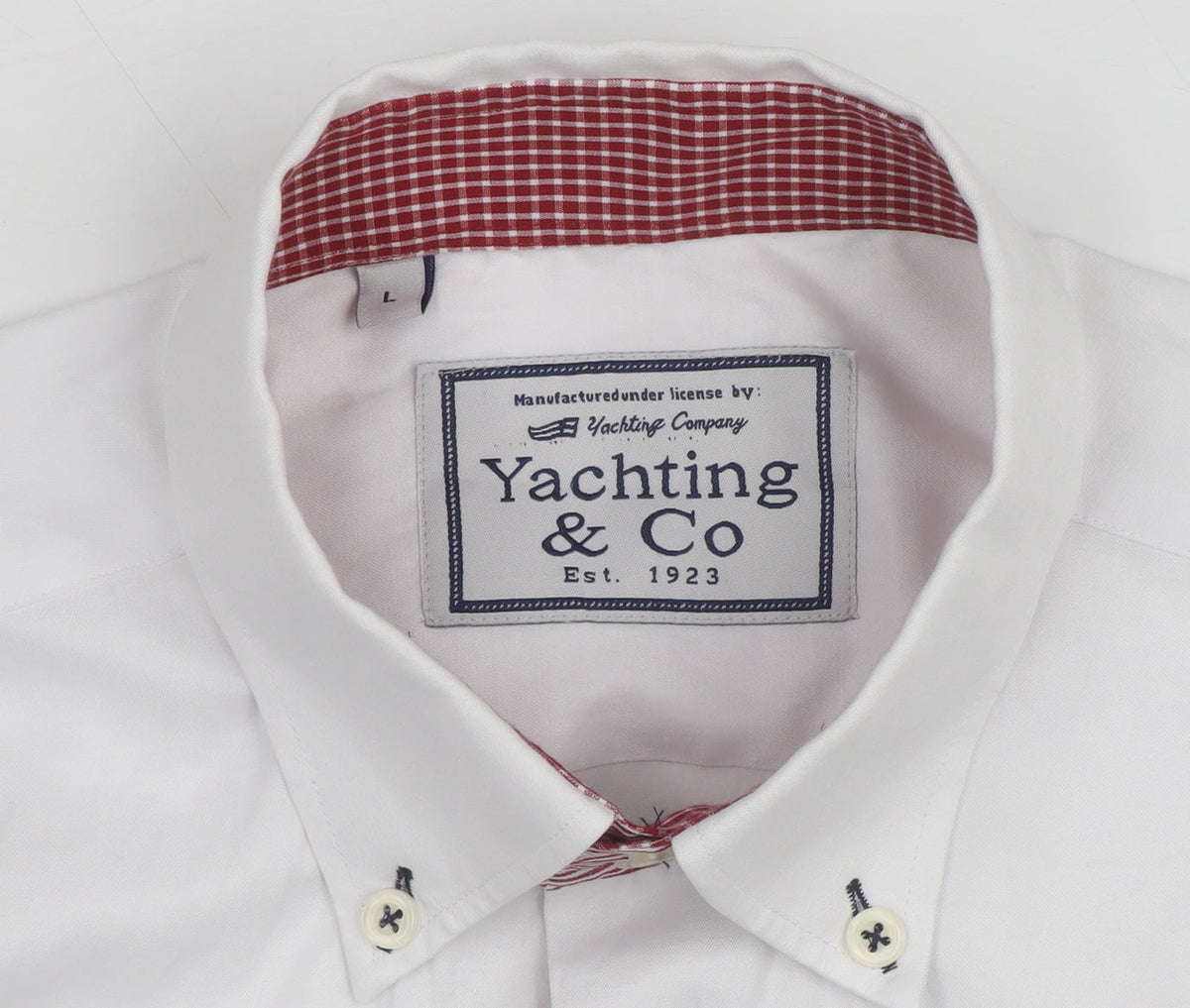 Yachting & Co Men's White Long Sleeve Button-Down Dress Shirt L