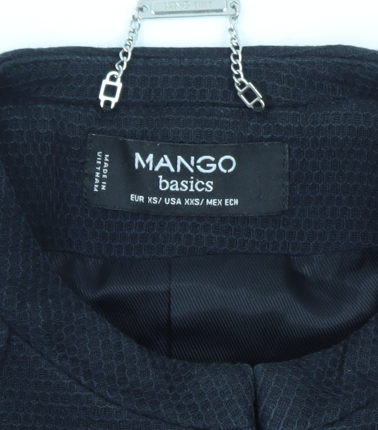Mango Women’s Black XS Collarless Slim Fit Blazer Jacket