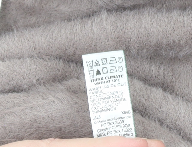 Marks & Spencer Women Beige Hooded Fleece Pullover Jumper Size L