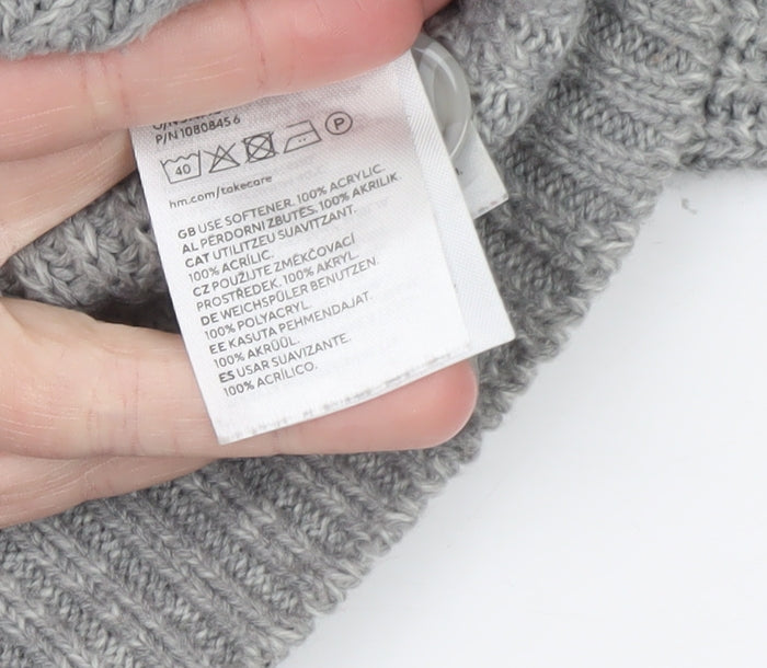 H&M Divided Women Grey Cable-Knit Cropped Cardigan Size S