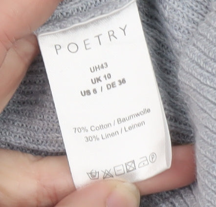 Poetry Women Grey Cotton Linen Jumper Dress Size 10