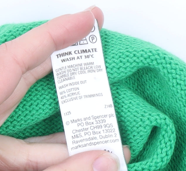 Marks and Spencer Women's Green Knit Sleeveless Vest Jumper L