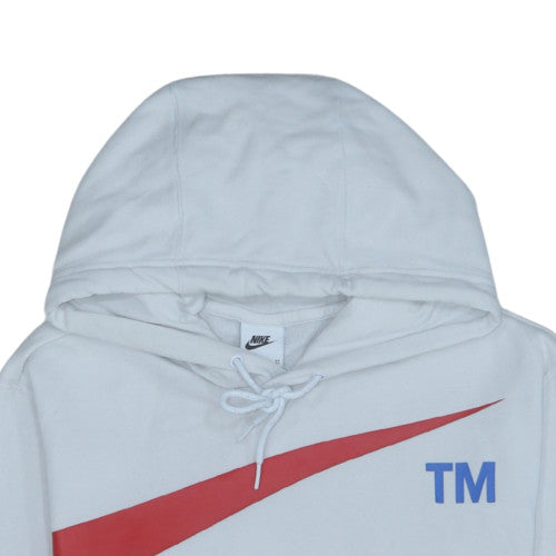 Nike Men’s White XS Pullover Hoodie with Red Logo Graphic