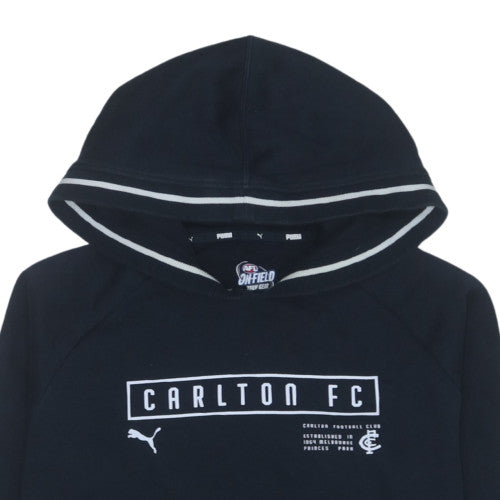 Puma Carlton FC Boys Black Pullover Hoodie Size 16 Regular Fit AFL Team Gear