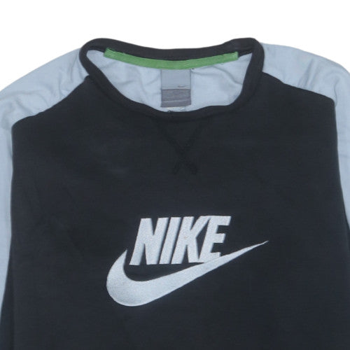 Nike Mens Black M Crew Neck Pullover Sweatshirt with Logo