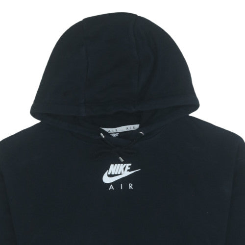 Nike Air Women's Black Pullover Hoodie Size L Logo Print Cotton Blend