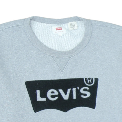 Levi's Men Grey Logo Pullover Sweatshirt L Regular Fit