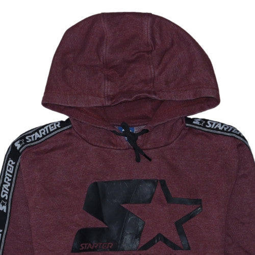 Starter Men's Red Pullover Hoodie Medium Fleece Logo Sportswear