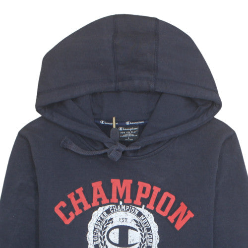 Champion Men's Blue Graphic Pullover Hoodie Size L