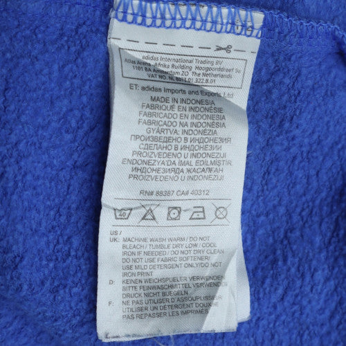 Adidas Men's Blue Pullover Hoodie Small Graphic Logo Sportswear