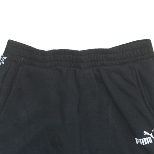 Puma Men's Black Large Sweat Shorts with Elastic Waist & Pockets