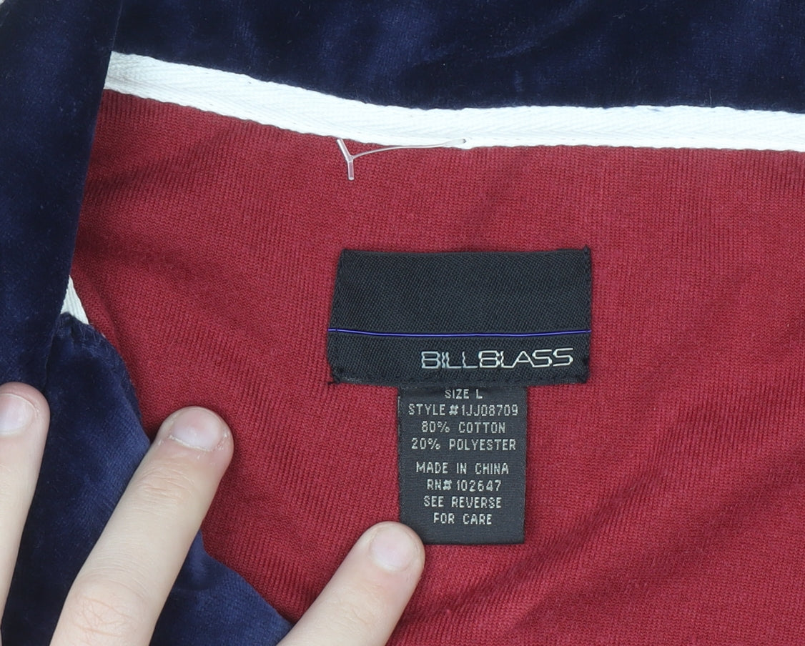 Bill Blass Men's Multicoloured Velour Track Jacket Size L